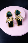 Moonarch Emerald Baroque Statement Earrings